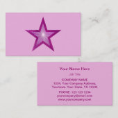 Pink Starビジネスカードテンプレー淡い色のトピンク 名刺 (正面/裏面)