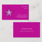 Pink Star名刺テンプレートのサイドスターピンク 名刺 (正面/裏面)