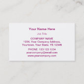 Pink Star名刺テンプレート（白） 名刺 (裏面)