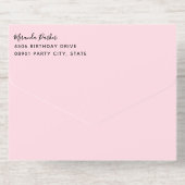 Pink Star Heart Dot Confetti Toddler Kid Birthday オールインワン招待状 (背面)