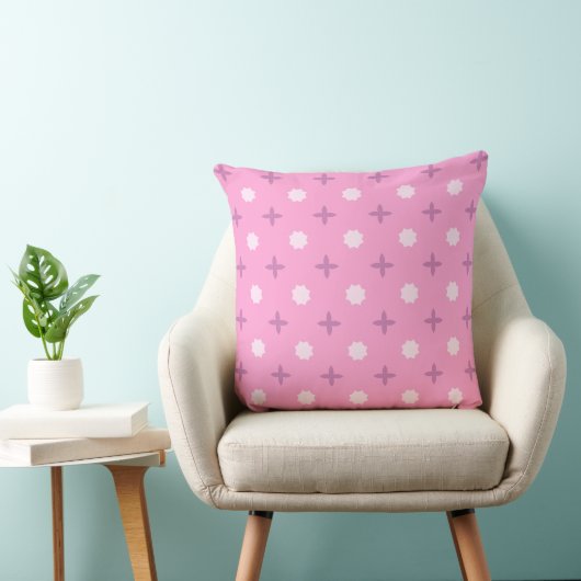 Pink Star Petal Dot Pattern クッション (椅子)