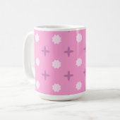 Pink Star Petal Dot Pattern コーヒーマグカップ (正面左)