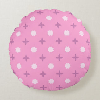 Pink Star Petal Dot Pattern ラウンドクッション