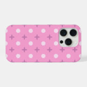 Pink Star Petal Dot Pattern iPhoneケース (裏面横)