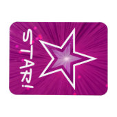Pink Star「STAR!」フレキシブル磁石 マグネット (横)