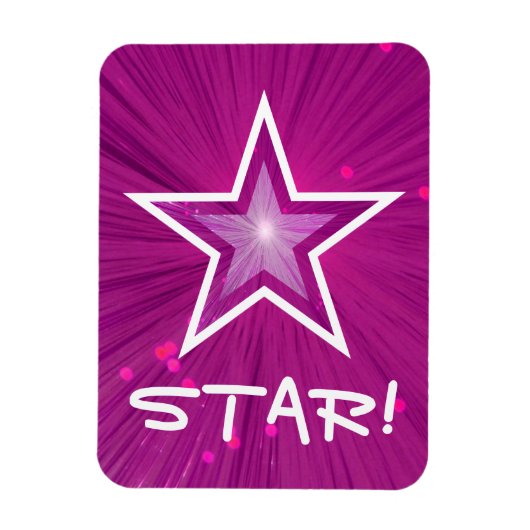 Pink Star「STAR!」フレキシブル磁石 マグネット (縦)