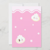 Pink Star Wave Frame Chinese Dumpling Baby Shower 招待状 (裏面)