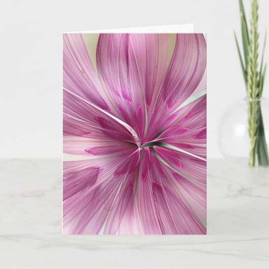 "Pink Star Wildflower" by Nan Engen Greeting Card カード (正面)