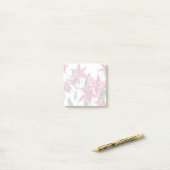 Pink Stargazer Lily Floral Pattern Sticky Notes ポストイット (デスク上)