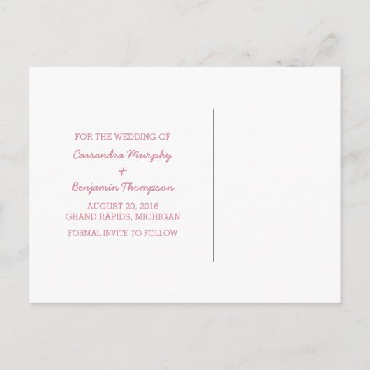 Pink Starry Night日付はがきを保存 案内ポストカード (裏面)