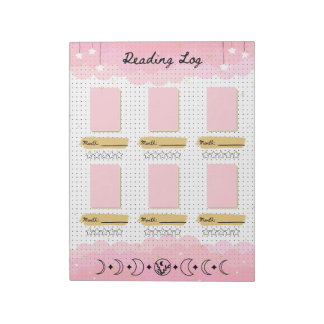 Pink Starry Sky Bullet Journal読's Log ノートパッド