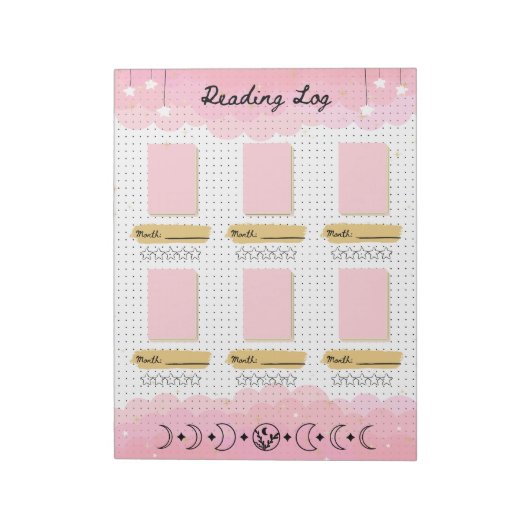 Pink Starry Sky Bullet Journal読's Log ノートパッド (回転)