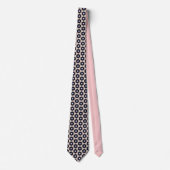 Pink Stars and Cream Rings Neck Tie ネクタイ (正面)