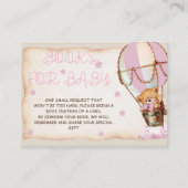 Pink Stars & Balloons Teddy Bear Books For Baby エンクロージャーカード (正面)