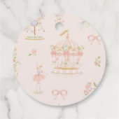 Pink Stars Moon Princess Fairytale Baby Shower フェイバータグ (裏面)