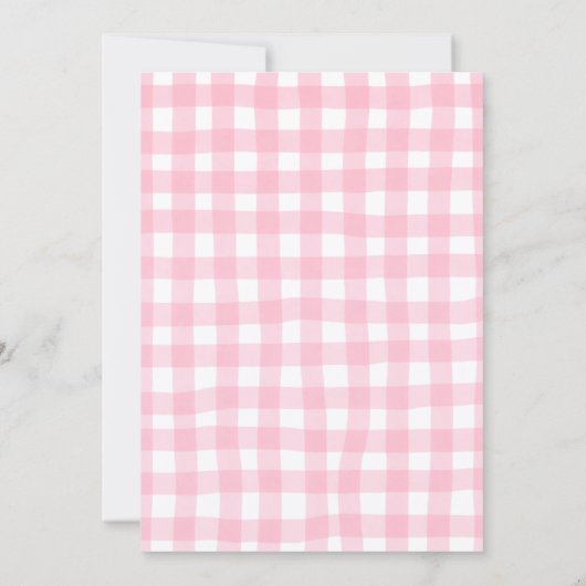 Pink Start Your Tractor Farm Animals Birthday 招待状 (裏面)