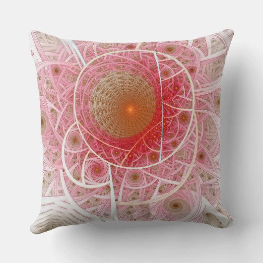 Pink Steampunk Abstract クッション (裏面)