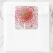 Pink Steampunk Abstract スクエアシール (バッグ)