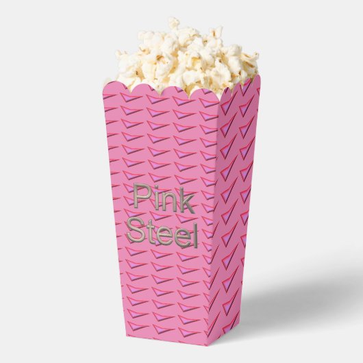 Pink Steel popcorn boxes フェイバーボックス (はじけた状態)
