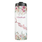 Pink Stethoscope Floral Nurse Tribute タンブラー (正面)