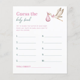 Pink Stork Guess the Baby Food Baby Shower Game 