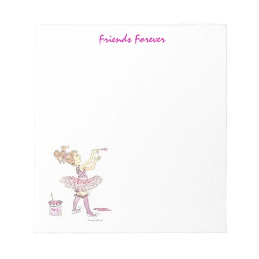 Pink Storyノートパッドの友だち永遠 ノートパッド (正面)