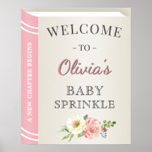 Pink Storybook Library Baby Girl Sprinkle Welcome