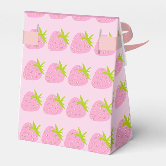 Pink Strawberries Pattern Cute フェイバーボックス (裏面サイド)