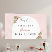 Pink Strawberry Baby Shower 横断幕