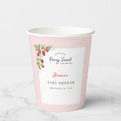 Pink Strawberry Baby Shower 紙コップ (裏面)