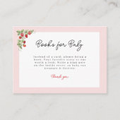 Pink Strawberry Baby Shower Books for Baby エンクロージャーカード (正面)