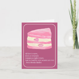 Pink Strawberry Cake and Poem Valentine's Day Card シーズンカード