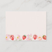 Pink Strawberry Floral Baby Shower Books For Baby エンクロージャーカード (裏面)