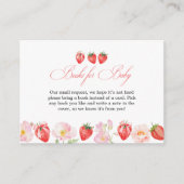 Pink Strawberry Floral Baby Shower Books For Baby エンクロージャーカード (正面)