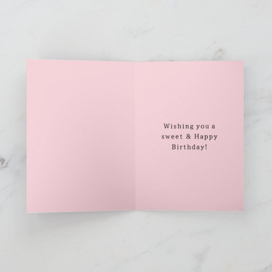 Pink Strawberry Fruit Birthday カード (内部)