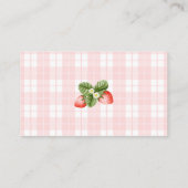 Pink Strawberry Gingham Business Card  名刺 (裏面)