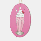 Pink Strawberry Ice Cream Shake Milkshake Dessert セラミックオーナメント (左)