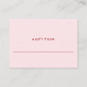 Pink Strawberry No Wrap Display Bridal Shower  エンクロージャーカード (裏面)