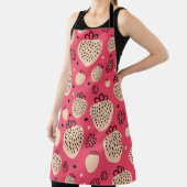 pink strawberry seamless pattern エプロン (インサイチュ)