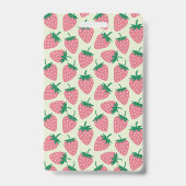 Pink Strawberry Summer Pattern バッジ (正面)
