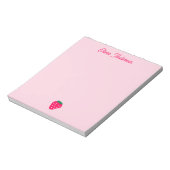 Pink Strawberry Valentines Day Personalized Name ノートパッド (回転)