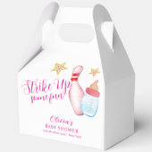 Pink Strike Up Some Fun Bowling Sport Baby Shower  フェイバーボックス (裏面)