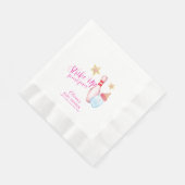 Pink Strike Up Some Fun Bowling Sport Baby Shower  縁ありランチョンナプキン (角)