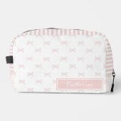 Pink Stripe Bow Pattern Gingham Coquette Cosmetic  ドップキット (正面)