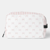 Pink Stripe Bow Pattern Gingham Coquette Cosmetic  ドップキット (裏面)
