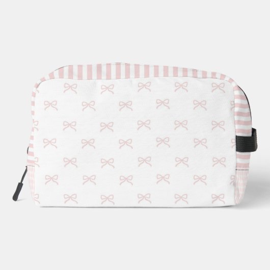 Pink Stripe Bow Pattern Gingham Coquette Cosmetic  ドップキット (裏面)