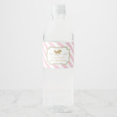 Pink Stripe Carousel Themed Water Bottle Labels ペットボトルラベル (正面)