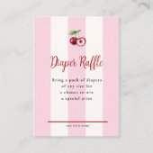 Pink Stripe Cherry Accent Diaper Raffle  エンクロージャーカード (正面)