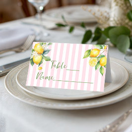 Pink Stripe Citrus Lemon Ciao Bambina Place Card プレイスカード