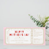 Pink Stripe Concert Ticket Gift Voucher Card 招待状 (スタンド正面)